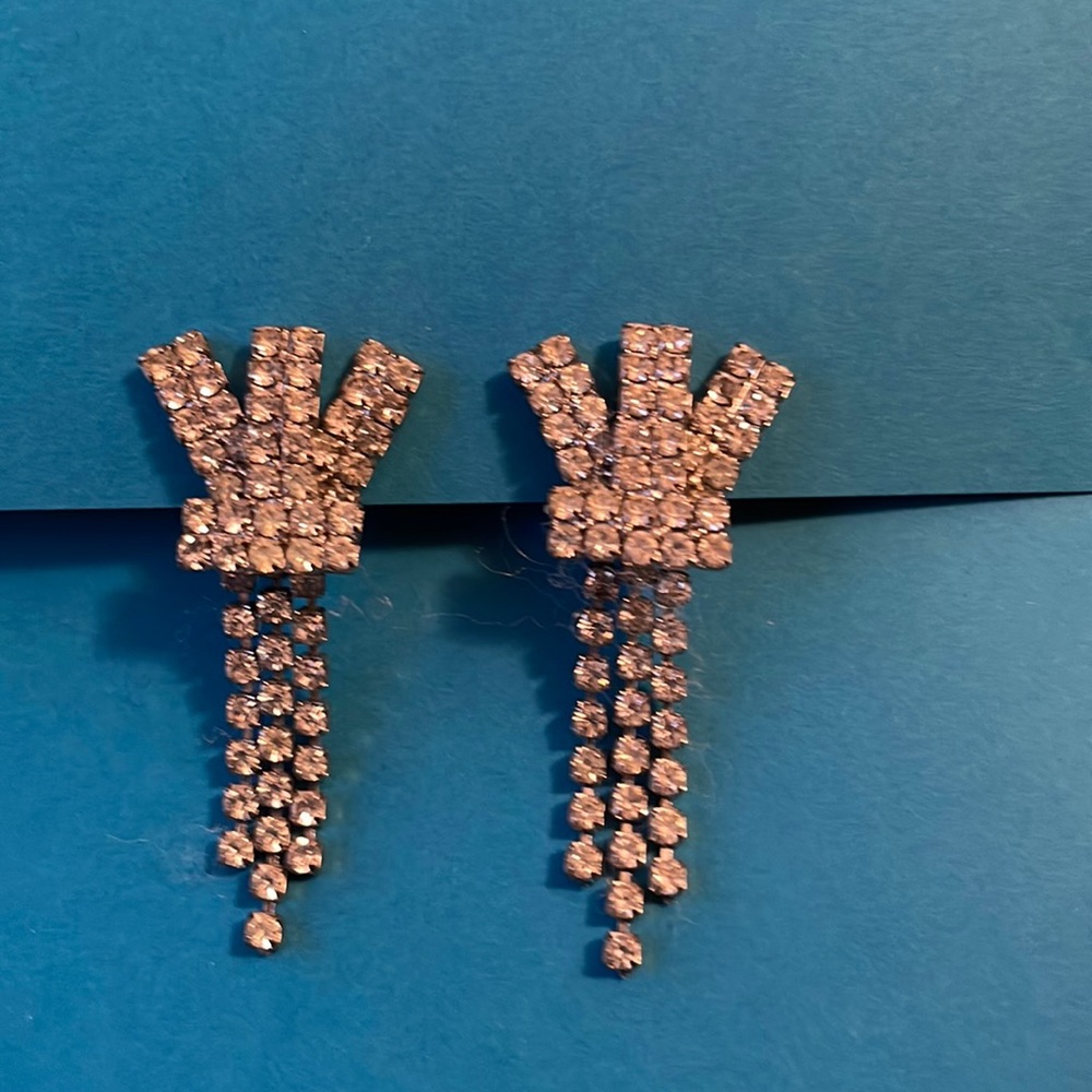 Sparkly rhinestone clip-on earrings
